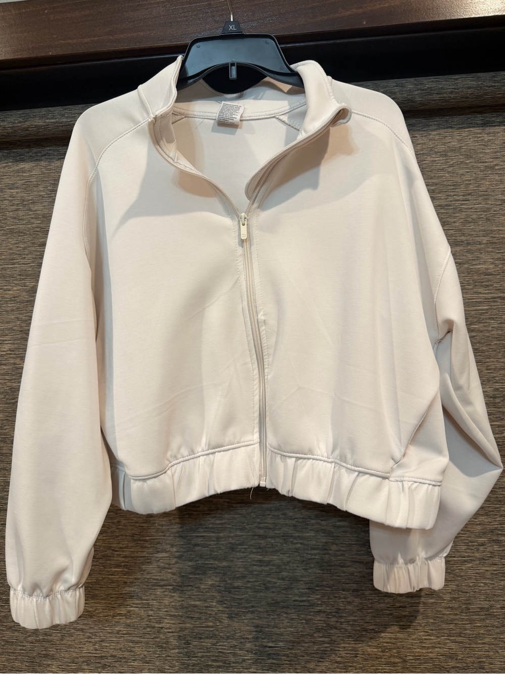 all in motion Cream Full-Zip Bomber Jacket